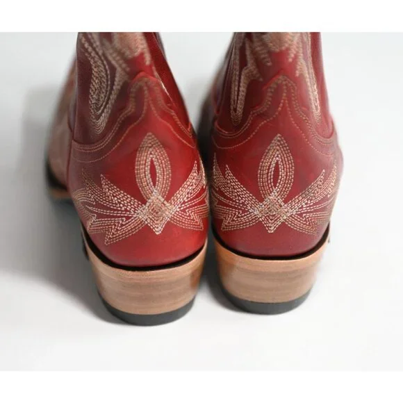 LANE Lexington Western Boots Snip Toe in Ruby Red - Picture 6 of 13